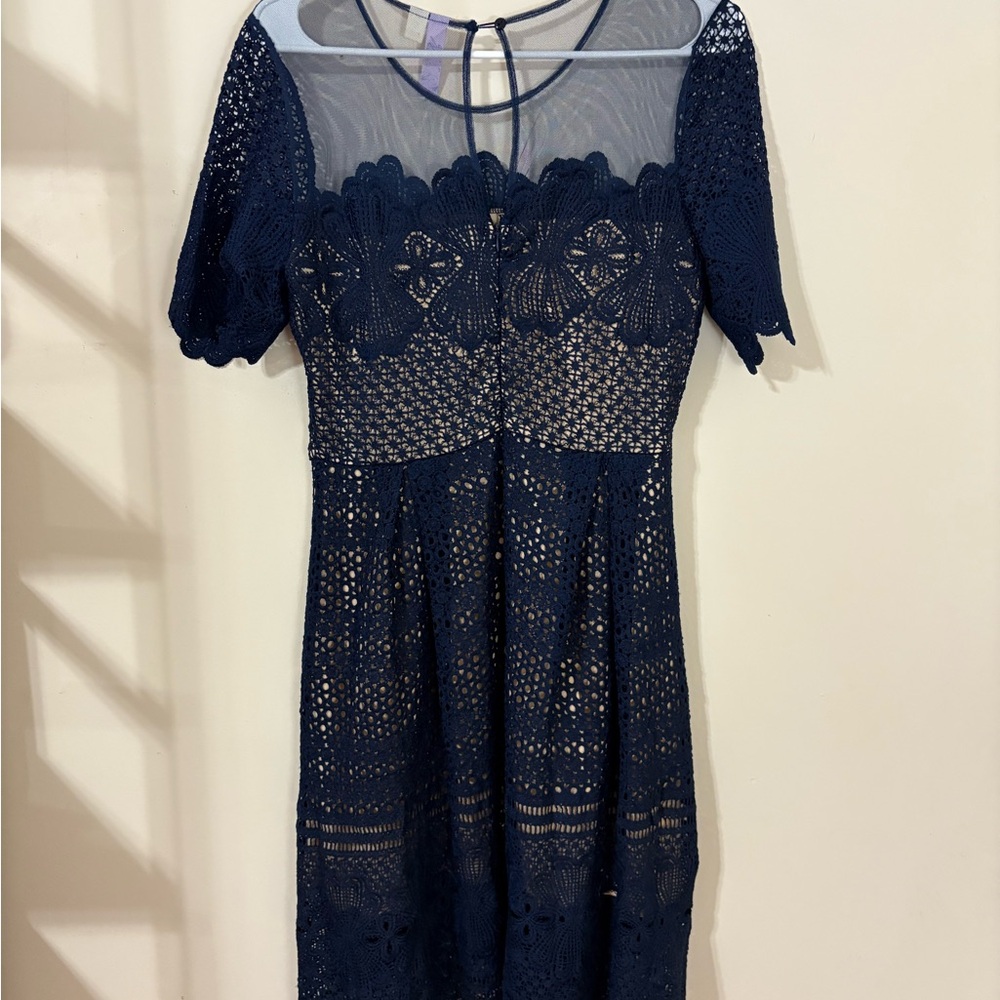 Size Medium Navy Lace Dress - Picture 2 of 3